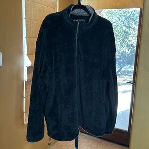 Jach’s NY jacket fleece Berber like 1/4 zip Black Pullover Size XXL Oversized